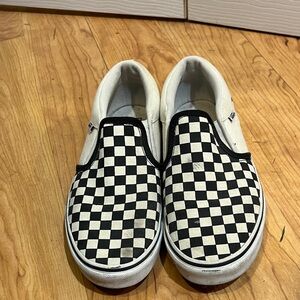 Vans Kids Black and White Checkered Slip-On Sneakers